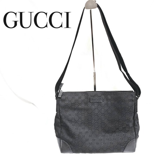 【人気商品】GUCCI　GGキャンバス レザー ショルダーバッグ