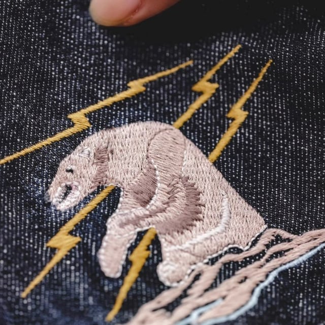 DENIM 刺繍デザインショルダーバッグ アメリカンレトロデニム刺繍ショルダーバッグ トート＆メッセンジャー