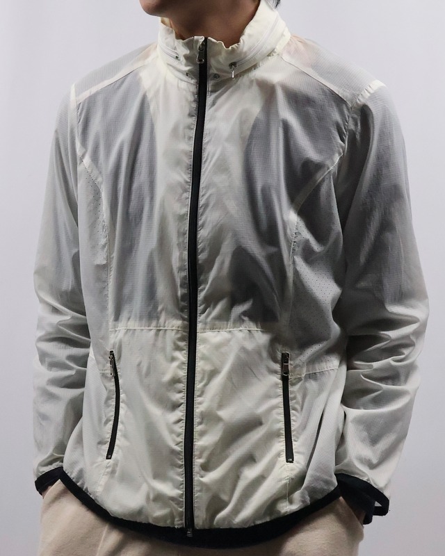 nylon zip up blouson