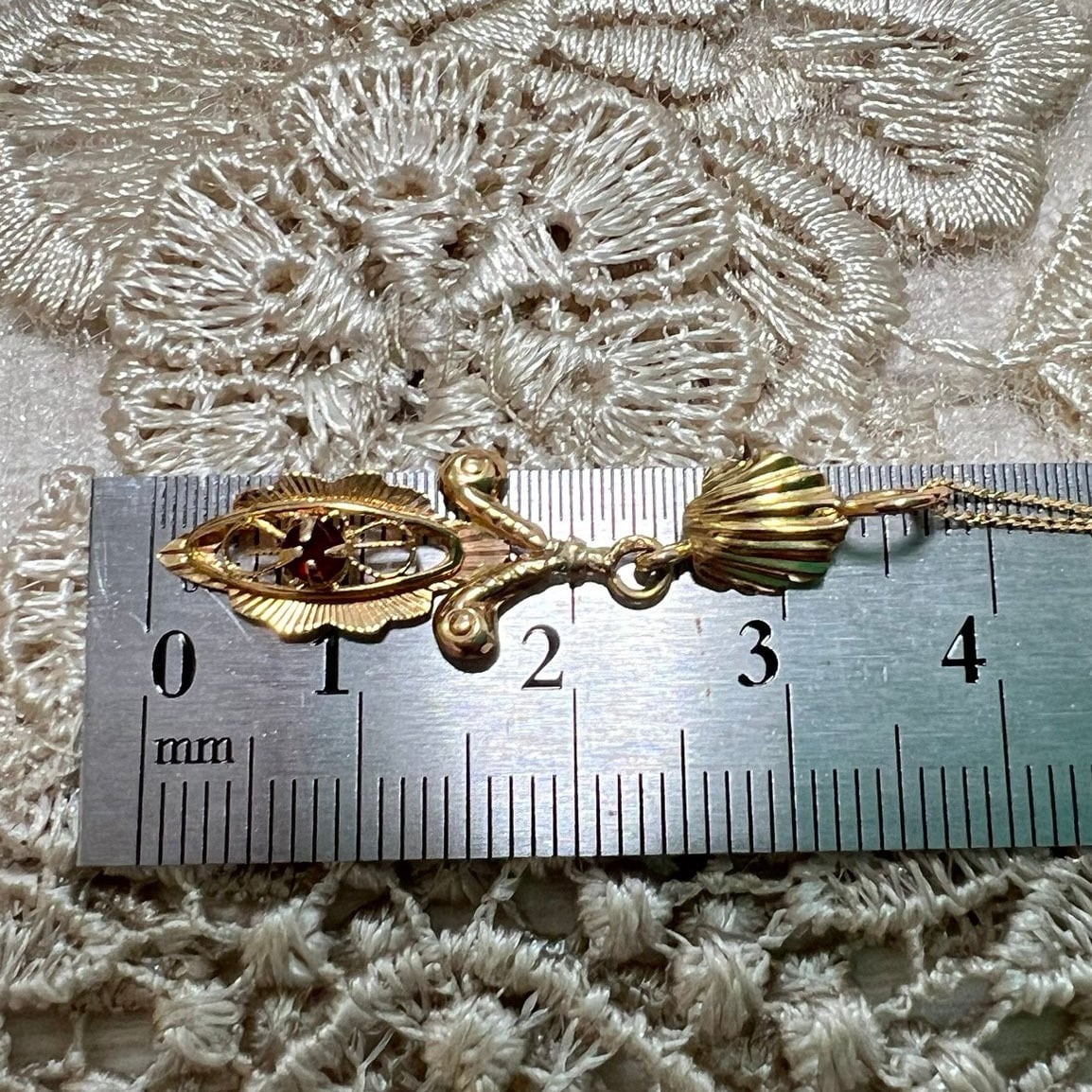 フィリグリー　K18　チャーム フランスアンティーク　アンティークジュエリー FN-13】 フィリグリー K18 チャーム ネックレス フランス