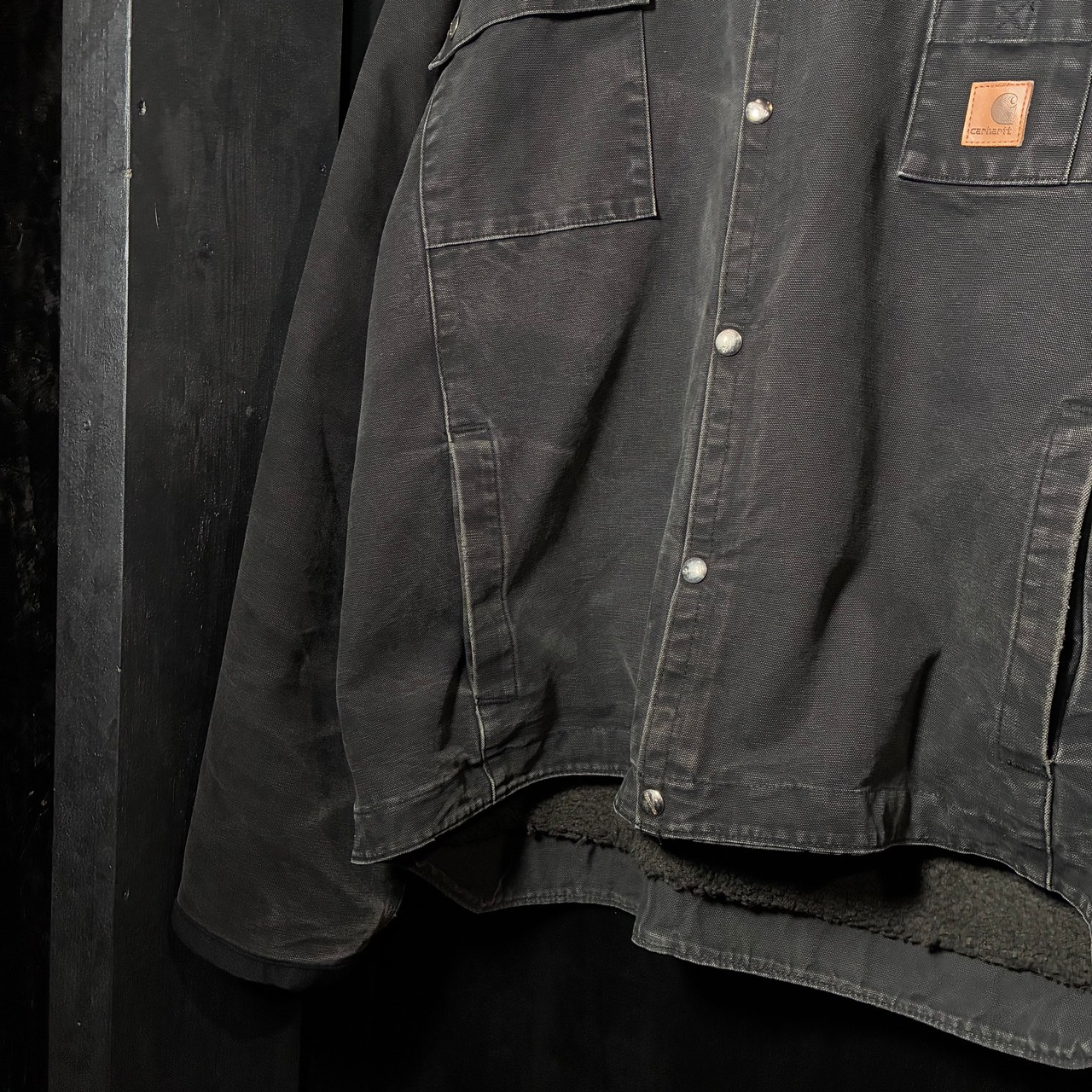 Carhartt J284フェード　サンドストーンフードジャケット　ダックジャケット　裏ボア　黒　2XL
