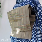 正絹　亜麻色の織りのなごや
