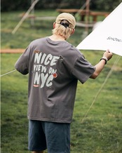 グラフィックプリント半袖Tシャツ S0537