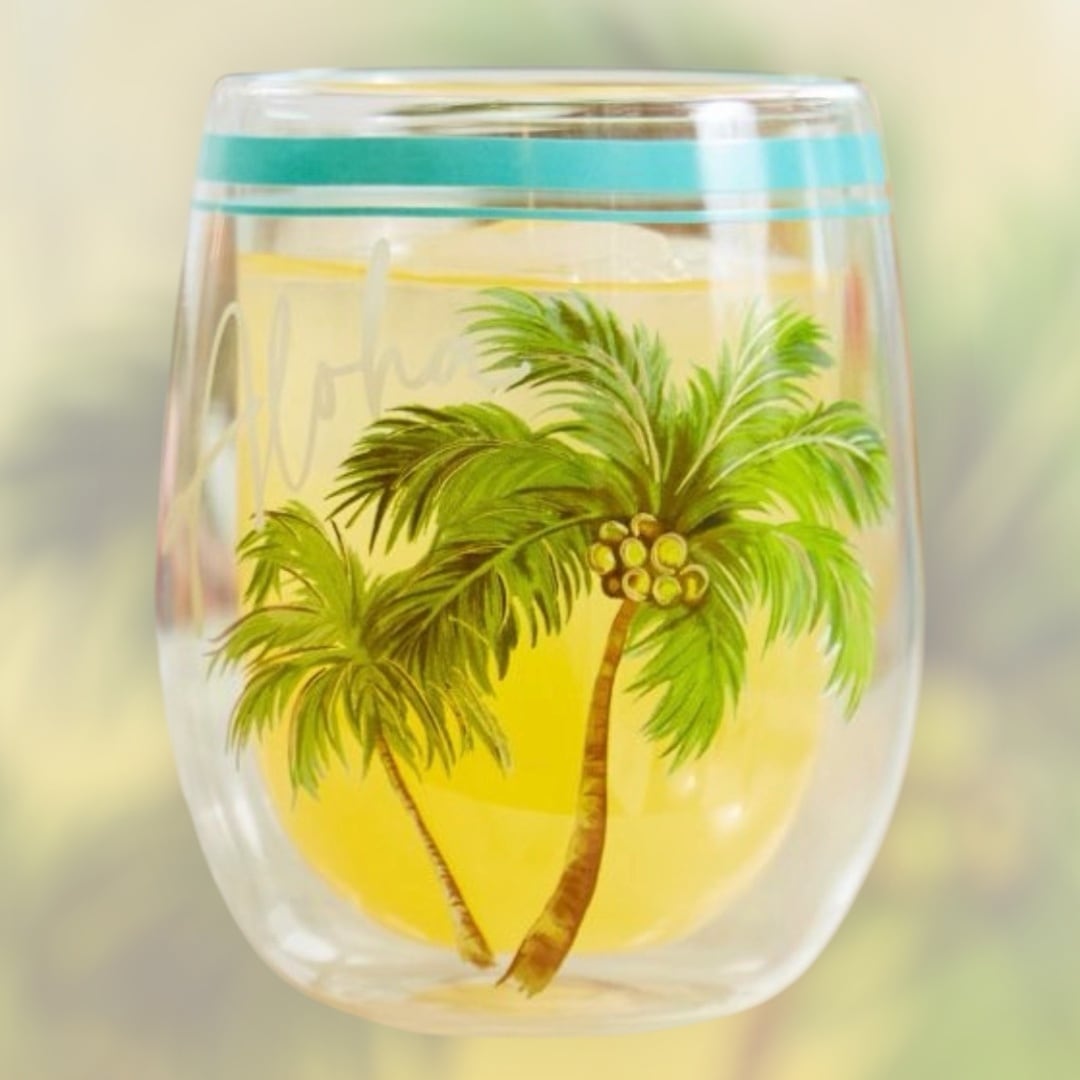 コンフィグラス ハワイアン雑貨 ヤシの木 パームツリー おしゃれ グラス 夏 結露しない 耐熱ガラス<PALM TREE>