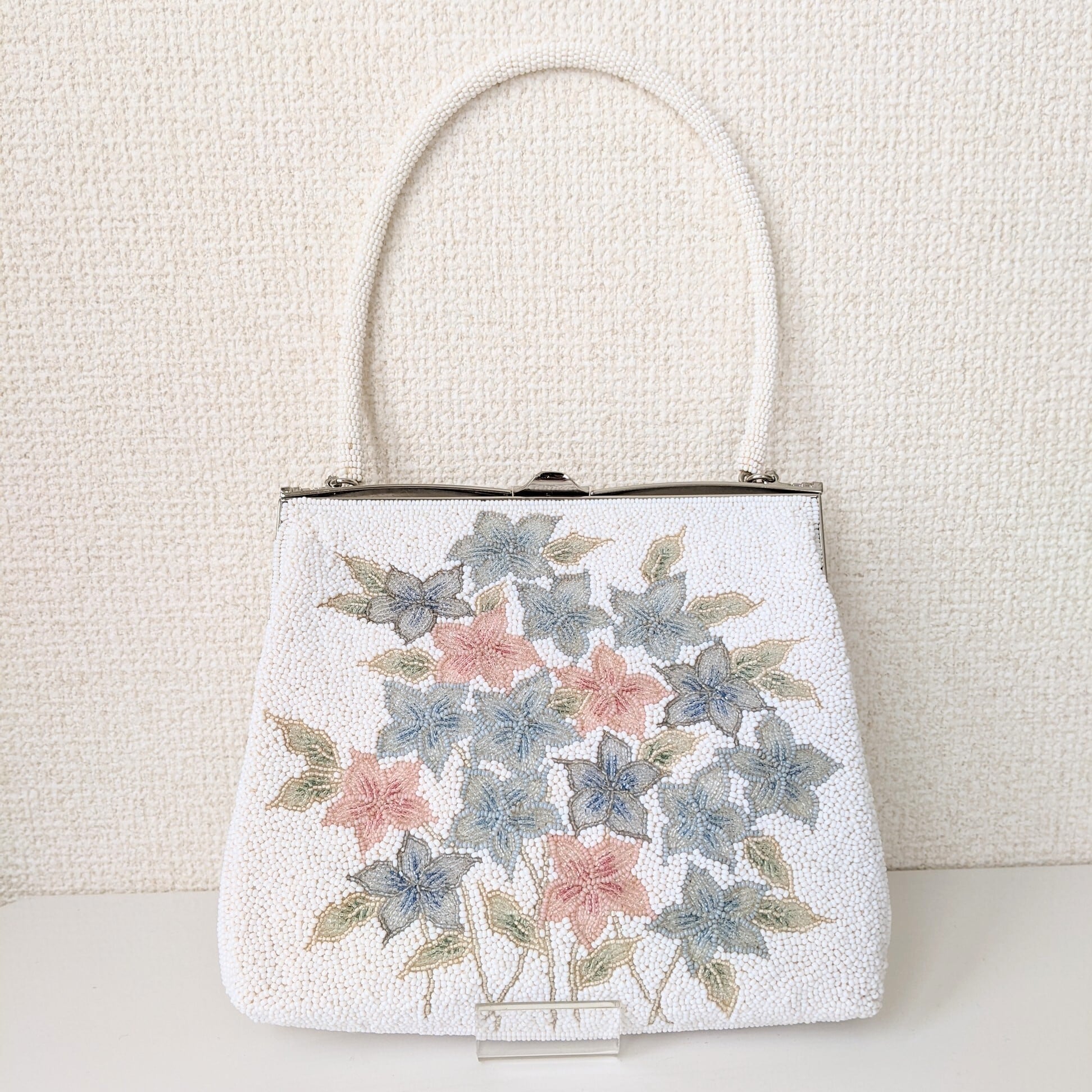 vintage】ビーズ刺繍バッグ Fuji Bag パーティーバッグ 紫陽花 vintage】ビーズ刺繍バッグ Fuji Bag パーティーバッグ 紫陽花