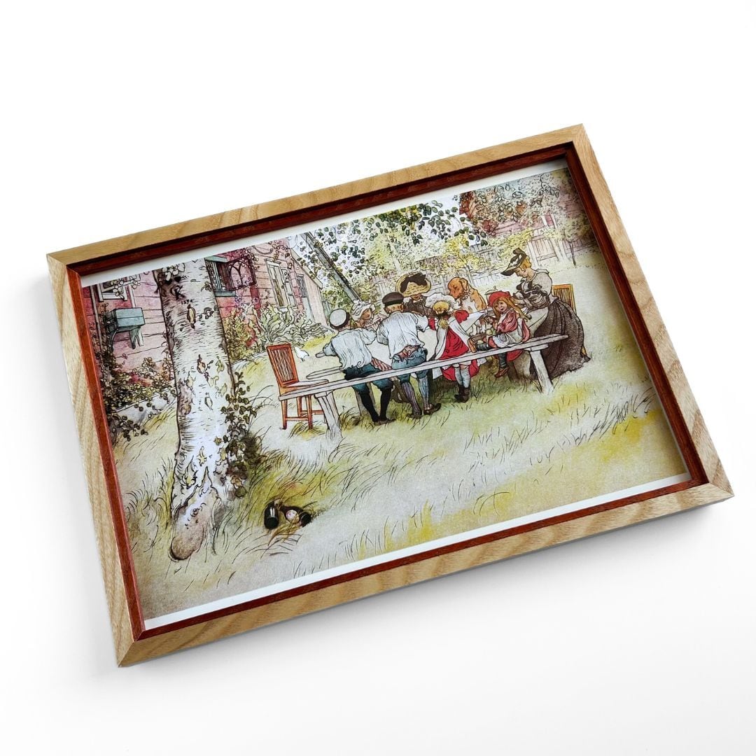 カール・ラーション フレーム付きポスター 大きな白樺での朝食 | hmm