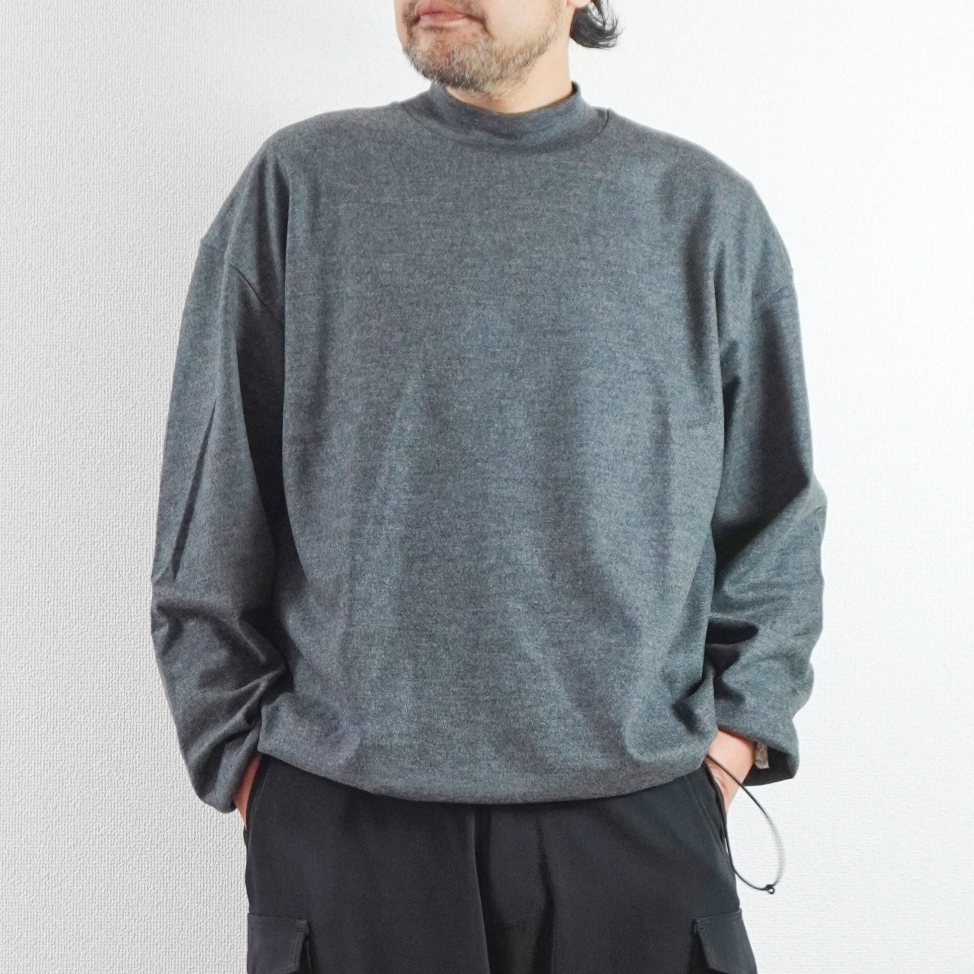 LA MOND（ラモンド） DRAWST MOCK NECK WOOL LONGTEE（LM-C207-WL