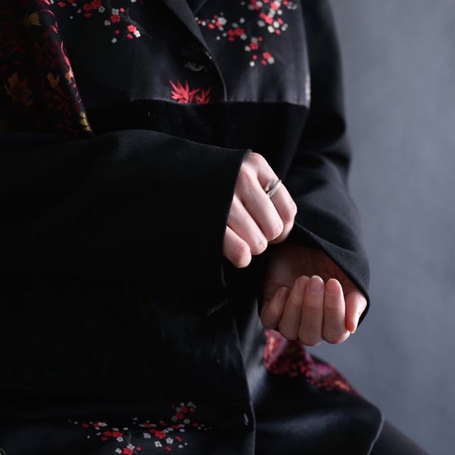"和×モード" china motif flower embroidery jacket