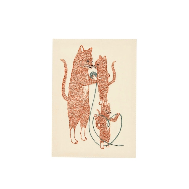 CORAL&TUSK [Mama Cat and Kittens Card] 毛糸で遊ぶ猫の母と子 グリーティングカード(コーラル・アンド・タスク)