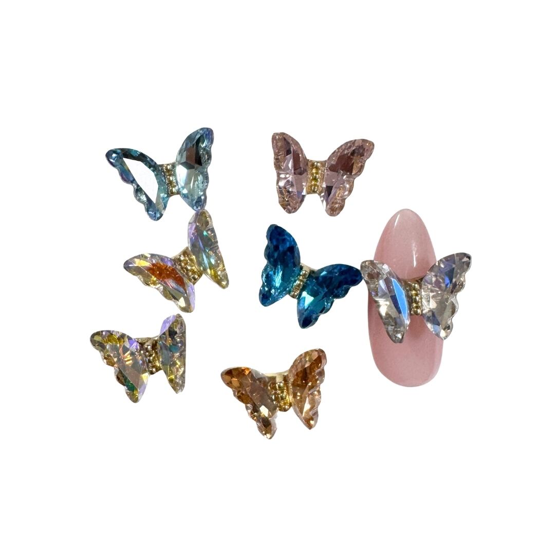 ネイルパーツ 蝶 バタフライ 1個 ※カラーはランダムになります