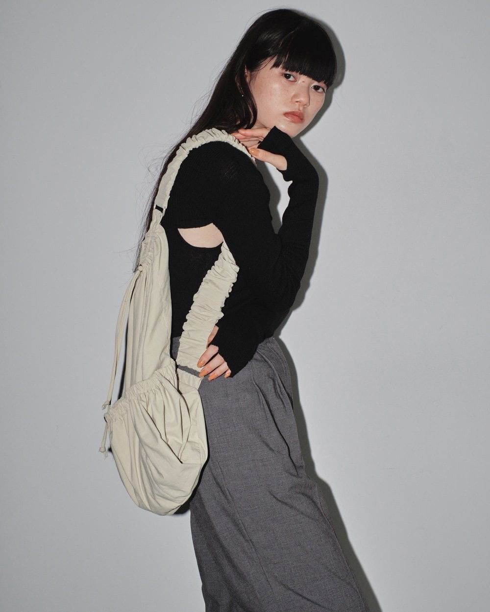 TODAYFUL Nylon Gather Bag ナイロンギャザーバッグ Ecru | planet3rd
