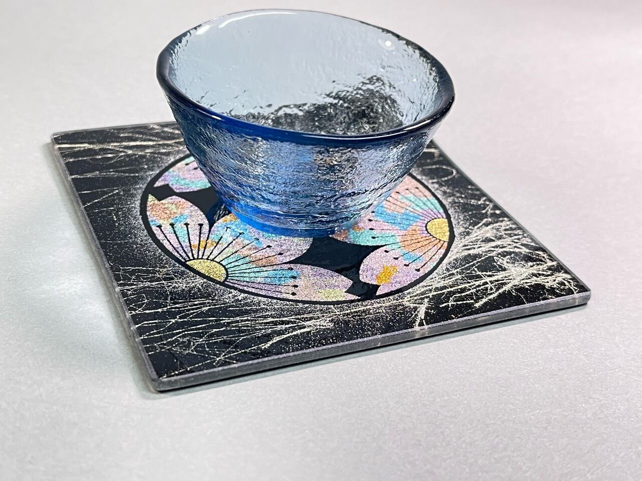 金彩友禅ガラスの器 桜家紋コースター | 金彩工芸 山田