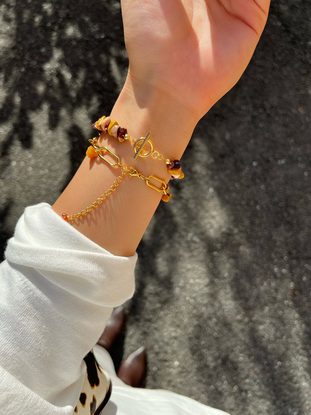 天然石 チェーンブレスレット［GKB013］