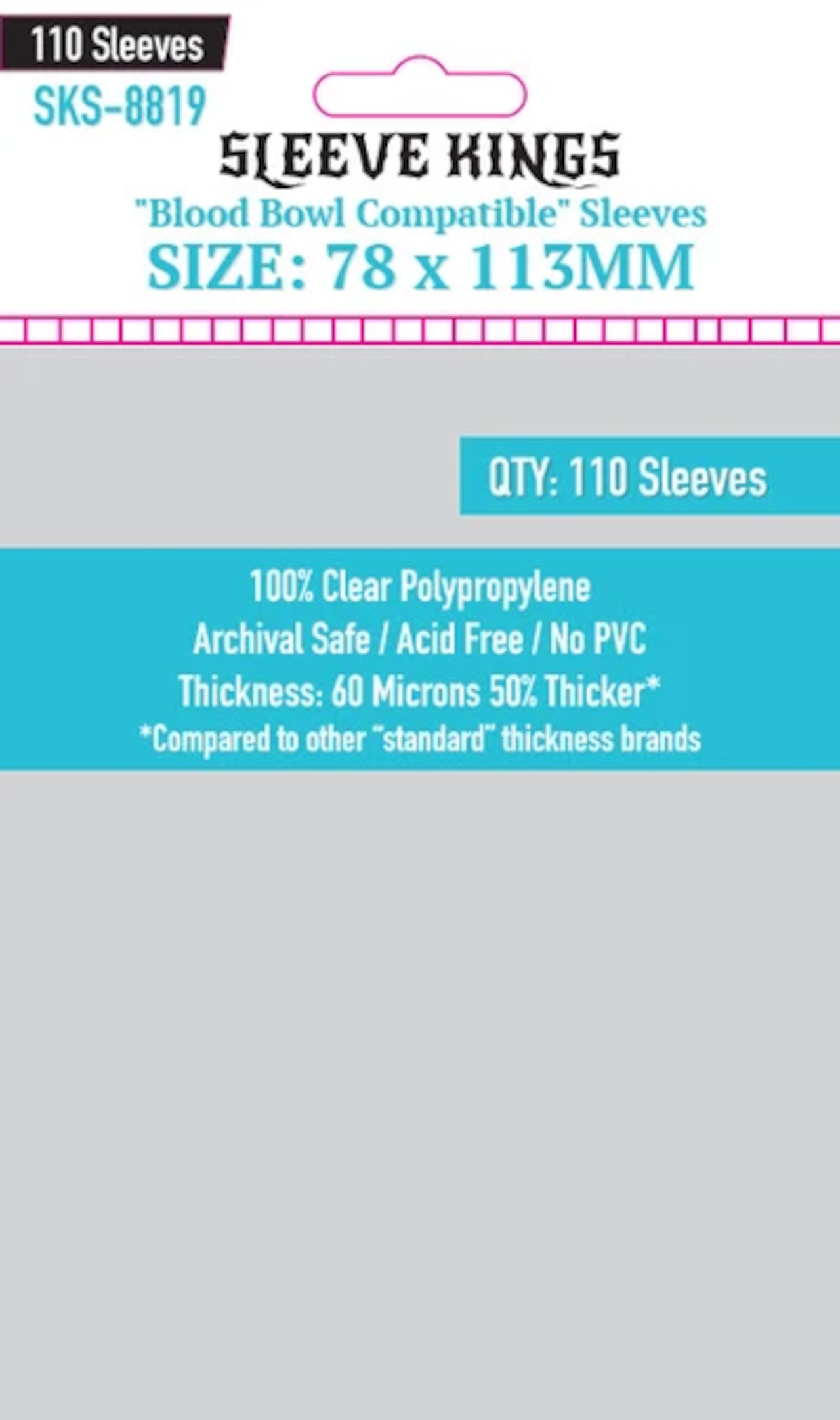 【スリーブ】 78×113mm  110枚 / Sleeve Kings 8819