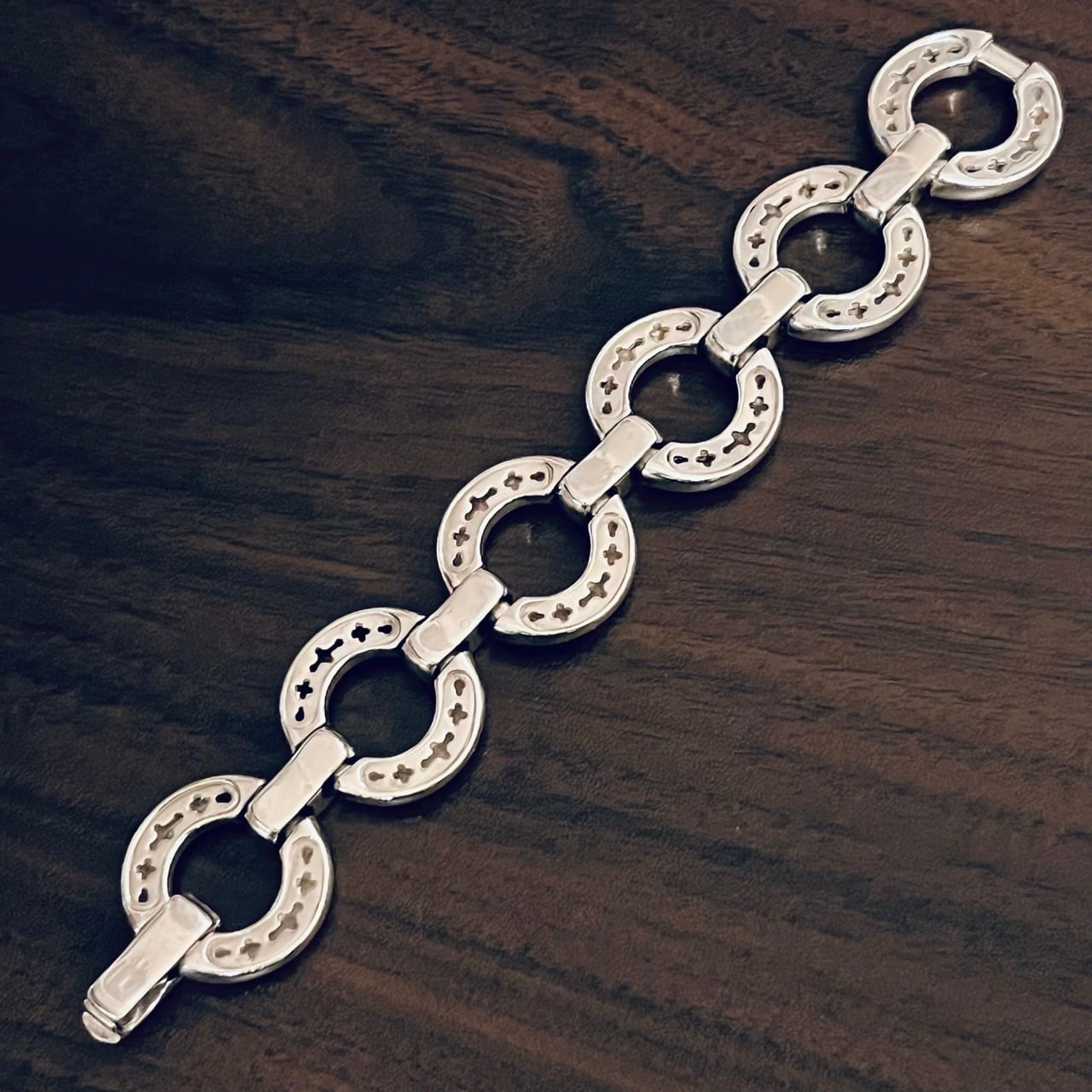 VINTAGE TIFFANY & CO. Circle Link Bracelet Sterling Silver 