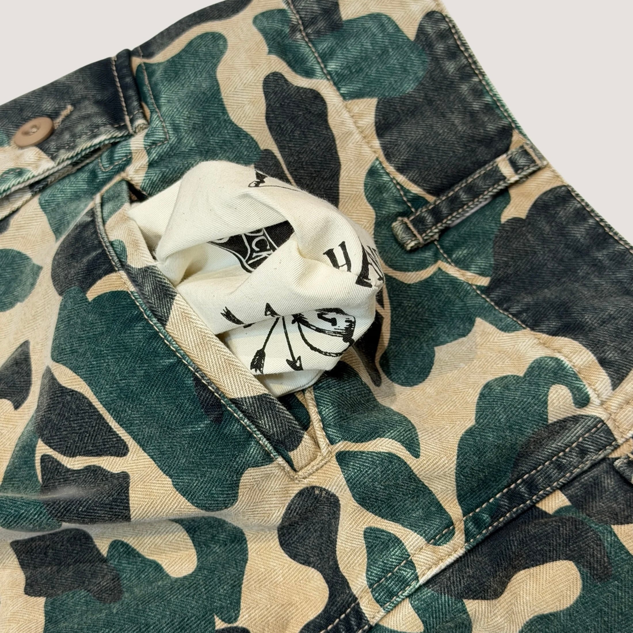WOODBLOCK】 W-44 HERRINGBONE CARGO PANTS (D.H.Camo) | 火ノ鳥