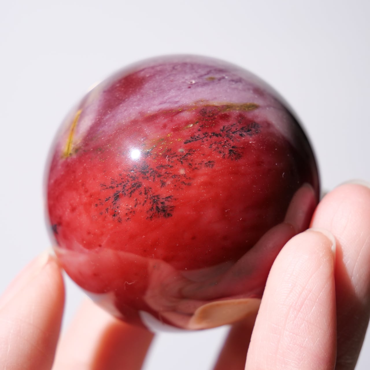 高品質　ムーアカイト　モッカイト　スフィア　天然石 ムーアカイト（モーカイト） スフィア・ラウンド40mm 1個｜天然石