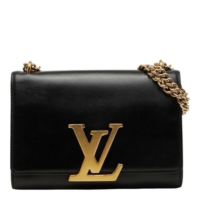 ルイ ヴィトン ポシェットルイーズMM チェーン ショルダーバッグ M51033 ノワール ブラック レザー レディース LOUIS VUITTON 【中古】