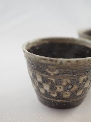 光萌窯 中西申幸] 47 象嵌蕎麦猪口（チェック） | うつわshizen