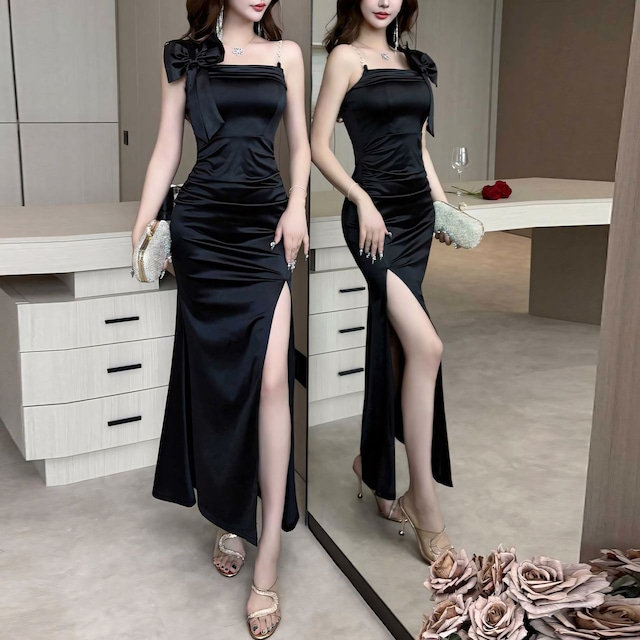 ロングドレス ～3XL（3色） K2265