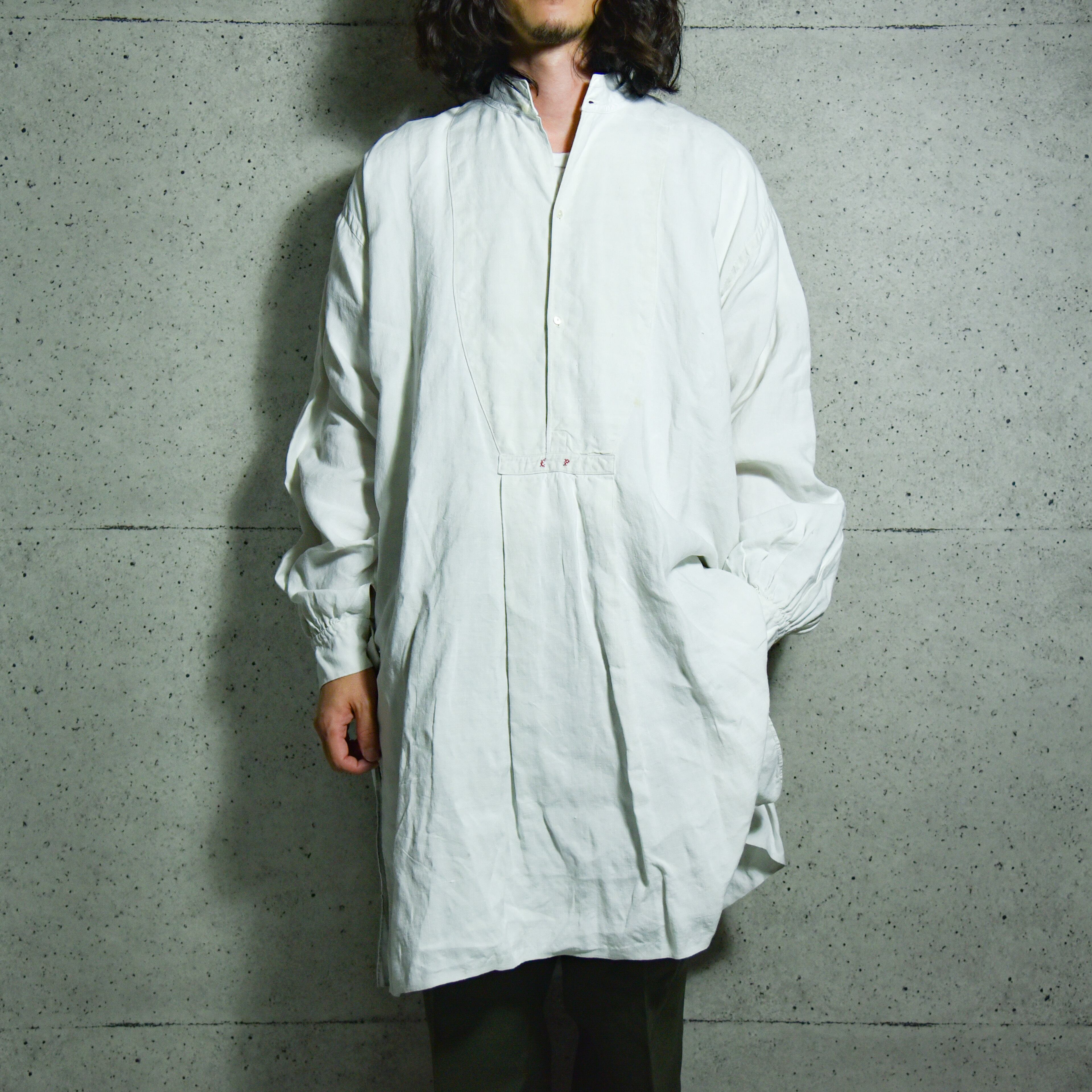 1890s〜 French Work Antique linen Smock フレンチワーク ...