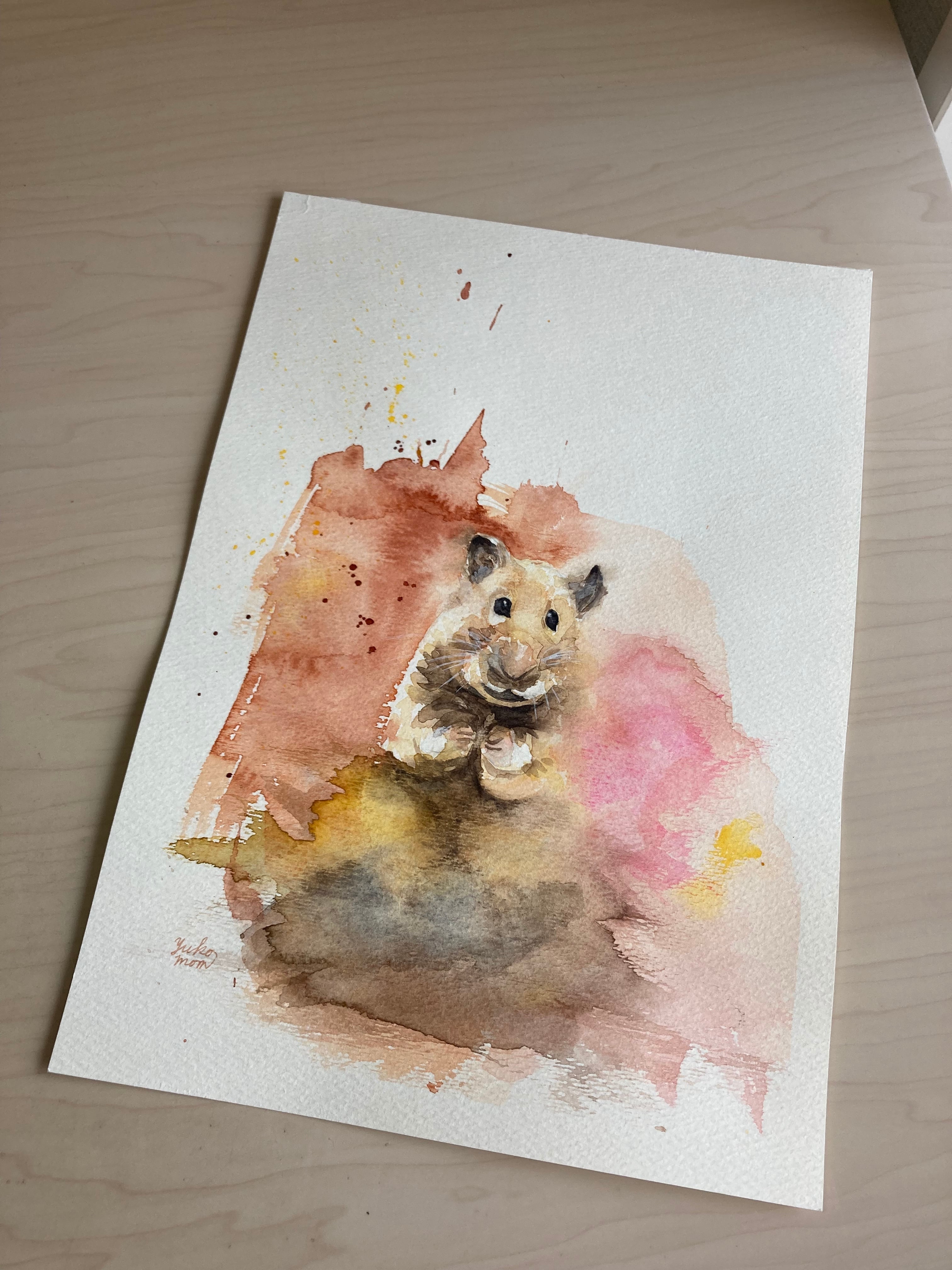 ハムスター① D001 キンクマハムスター | Arts Yuko-水彩画・動物アートショップ