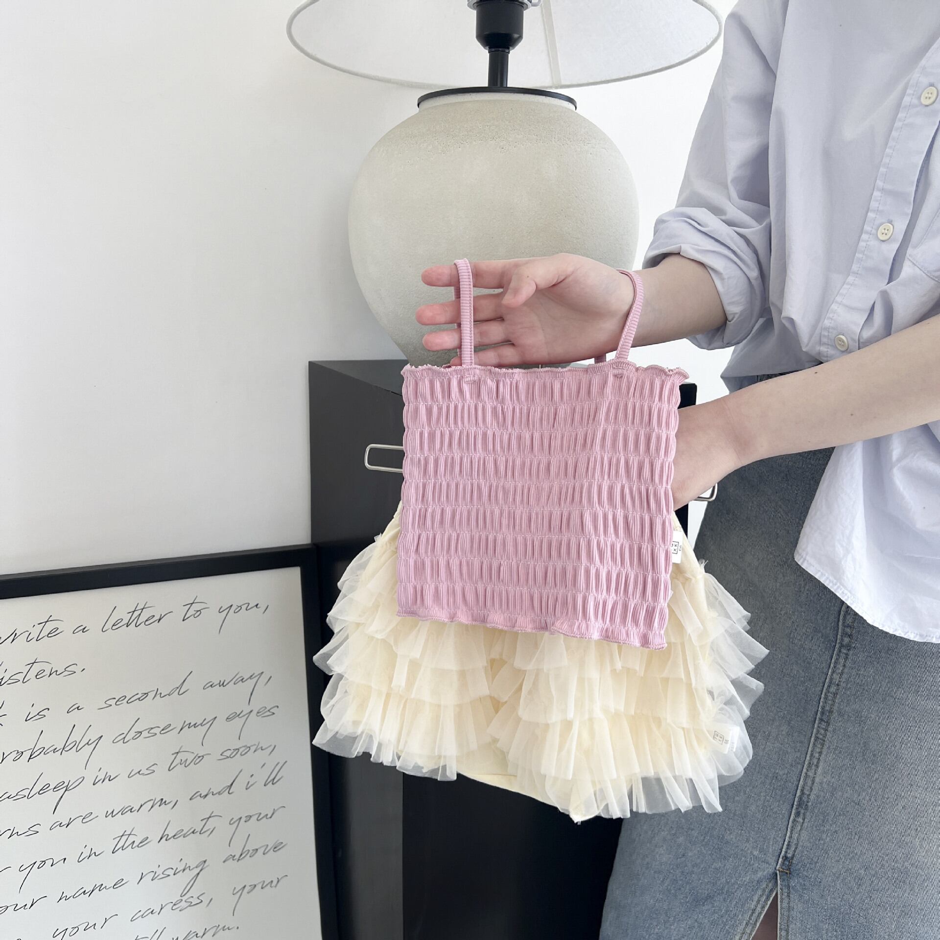 【BABY&KID】夏新作 しわレースキャミソールセットアップ