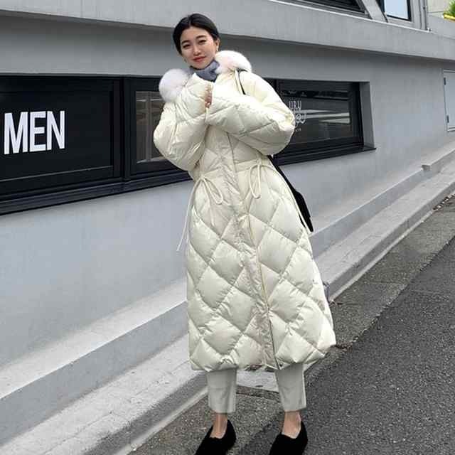 ダウンコート レディース ロング ダウン コート ダウンジャケット アウター 上着 大きいサイズ フード エコファー シンプル カジュアル ガーリー 暖かい 防寒 細見え ゴージャス エレガント 体型カバー 大人気 おすすめ ウィメンズ 無地 Tresor