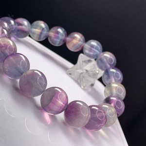 f104多彩な色合い☆グラデーションフローライトブレスレット
