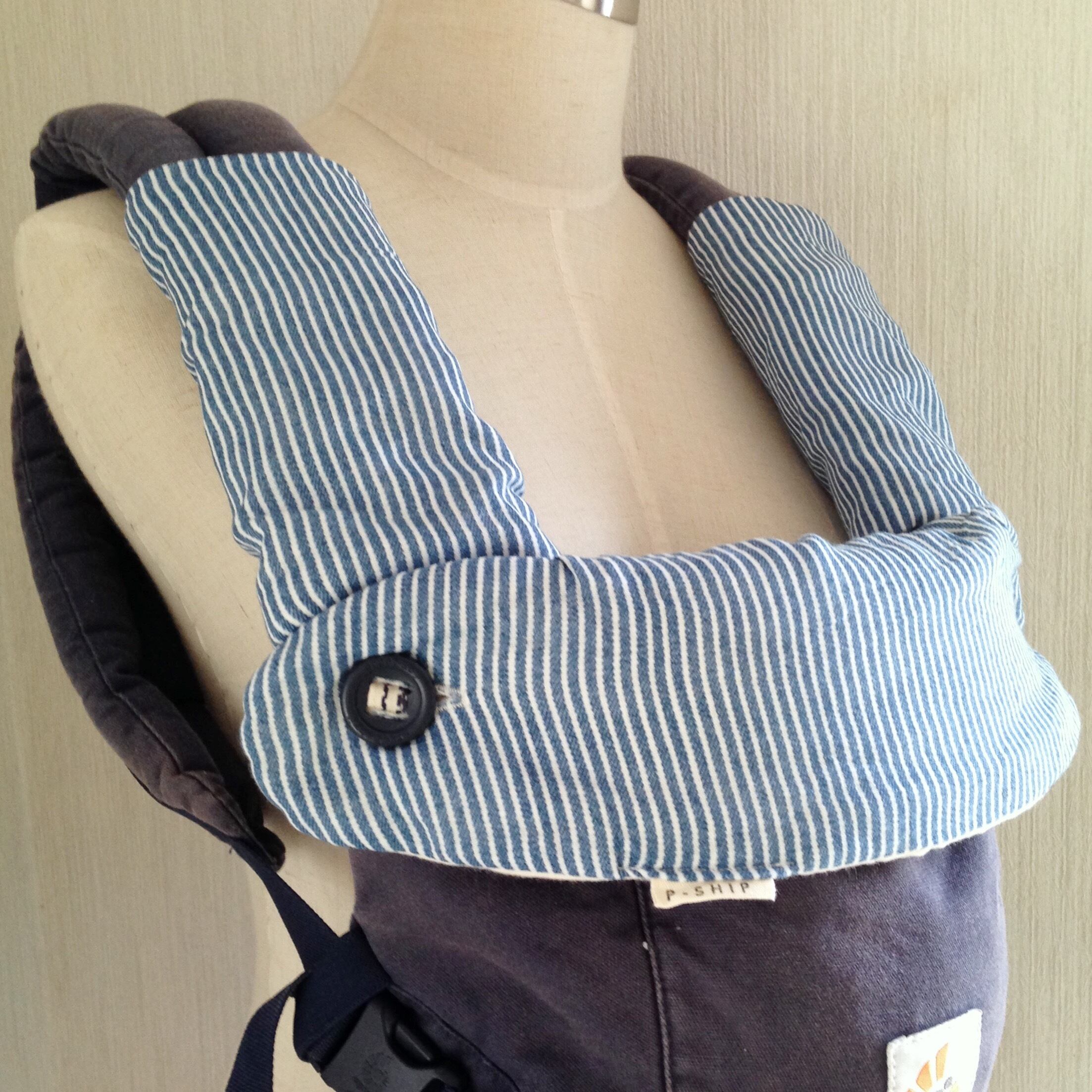 エルゴ アダプト オムニ360 オムニブリーズ エルゴカバー ヘッドカバー ネックサポートカバー よだれパッド 肩ベルトカバー サッキングパッド 抱っこひもよだれカバー リバーシブル ヒッコリー ストライプ