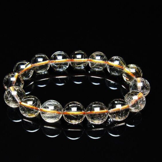 タイチンルチルクォーツ ブレスレット 13mm 一点物 メール便可 [M便 1/10] 111-44585