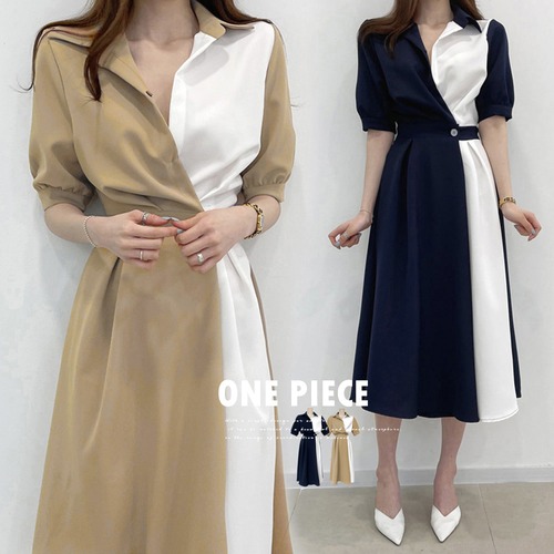 【日本倉庫即納】 シャツワンピース ロング レディース韓国
