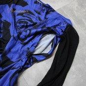 社交ダンス 衣装 スタンダード ドレス ワンピース レッスンウェア パーティ衣装 ブルー系 ブラック系 ICHIOKU イチオク 青 黒 花柄 薔薇 バラ 大人用 ドレス レディース フィット感 おしゃれ エレガント 華やか 丈約97cm フォーマル ステージ衣装 ホースヘア 伸縮性 心地よい 質感 デザイン性 おすすめ 通販 人気