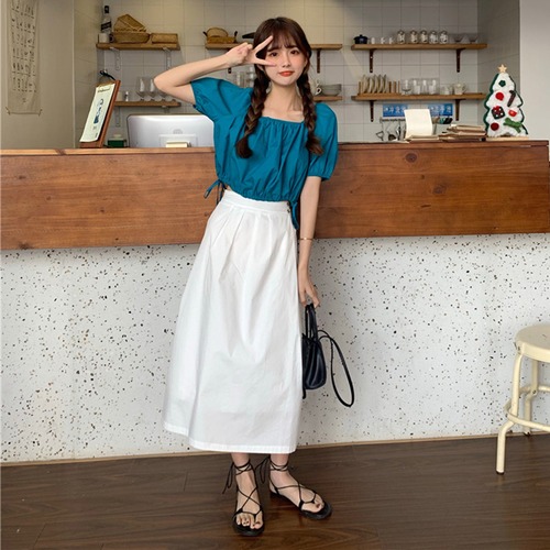 ✞ スリーブギャザー半袖トップス ♥カワイイ♥ソリッド カラースカート ショート 半袖スリーブ ソリッドカラー スクウェア ✞ゴスロリ SM ミリ 甘ロリ クラロリ 和ロリ エレガント 黒ロリ 姫ロリ 華ロリ BB-BB6545193