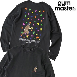 gym master ジムマスター 10oz ピグメントスウェット ボルダリング ロンTEE Reach for the Sky 長袖Tシャツ メンズ レディース コットン100% LOVE&PEACE G833775 チャコール
