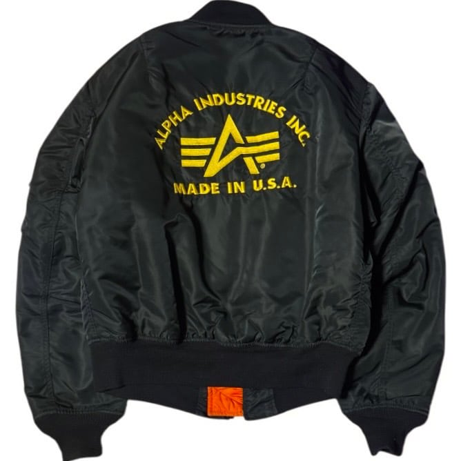 美品 アルファ MA-1 背面ロゴ 90s リバーシブル M 短丈 稀少 ALPHA