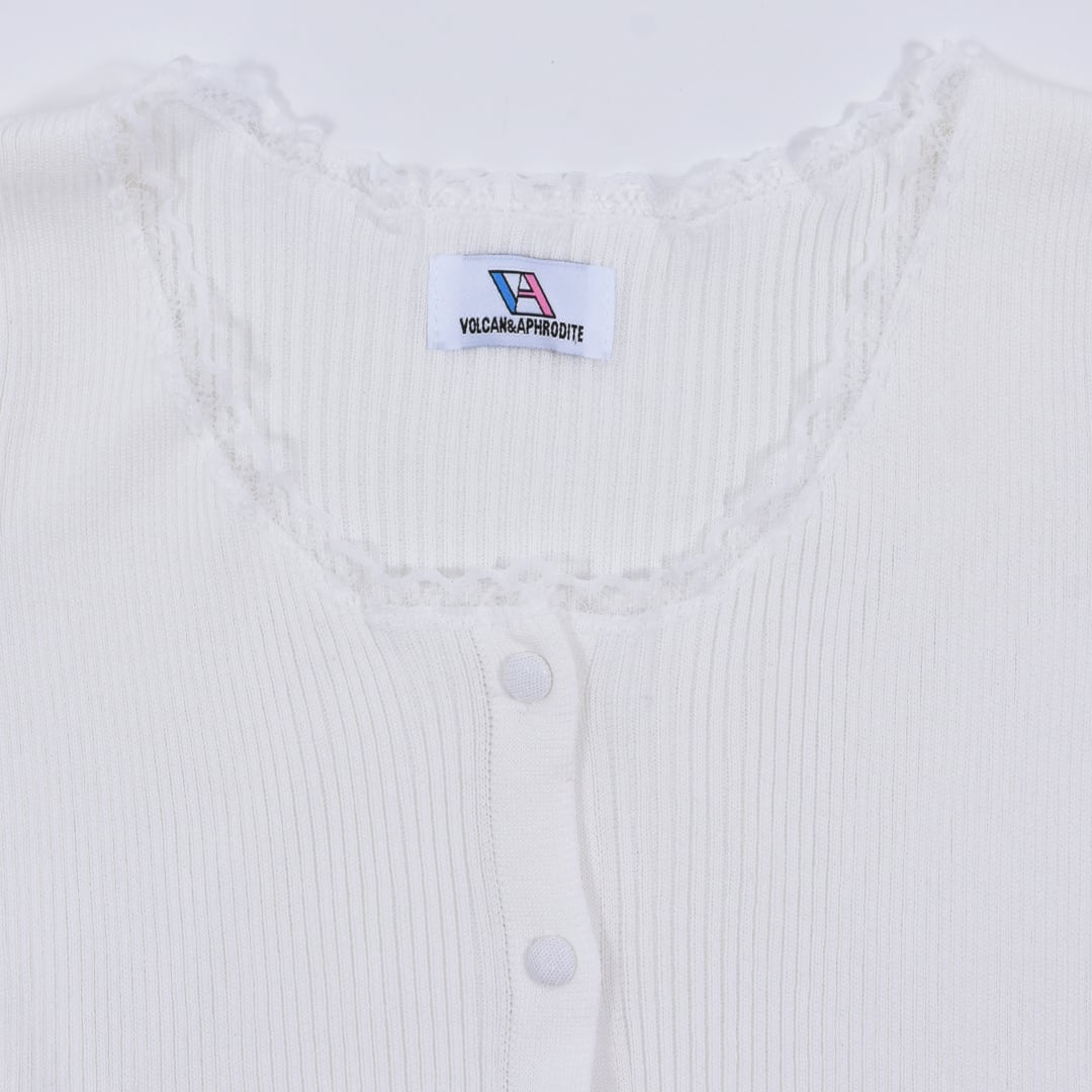 Popteen11月掲載☆ゆめぽて着用】リブレース半袖ピタカーディガン