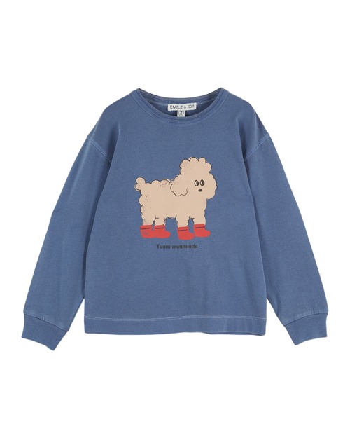 【Emile et Ida】Poodle Long Sleeve T-shirt – Blue