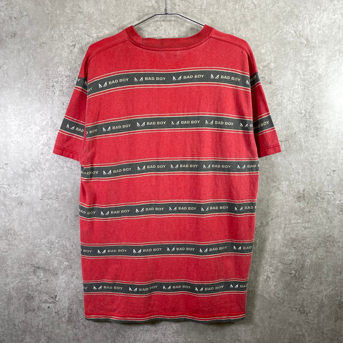 90年代 BAD BOY バッドボーイ ロゴ マルチボーダー Tシャツ メンズXL