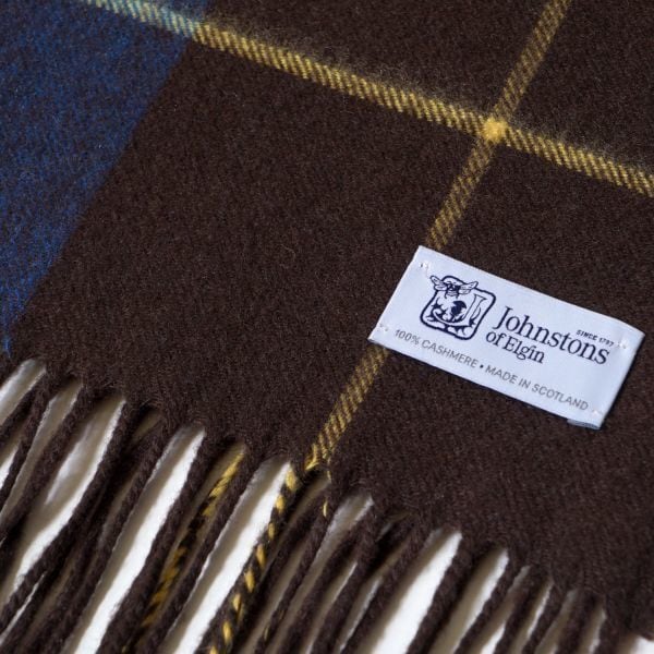 国内正規品 ジョンストンズ Johnstons カシミヤ大判ストール ブルー 茶