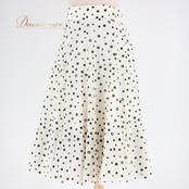 社交ダンス 衣装 スタンダード スカート レッスンウェア U:NA ユーナ 白 黒 ブラック系 ホワイト系 白 黒 水玉 ドット 練習着 かわいい ふんわり スカート 総丈66.5cm ウエスト34.5cm ポリエステル ポリウレタン 伸縮性 かわいい ダンス用 スカート 二重スカート おしゃれ 可愛い ルームウェア スポーツウェア レディース カジュアル かわいいコーデ デイリーコーデ