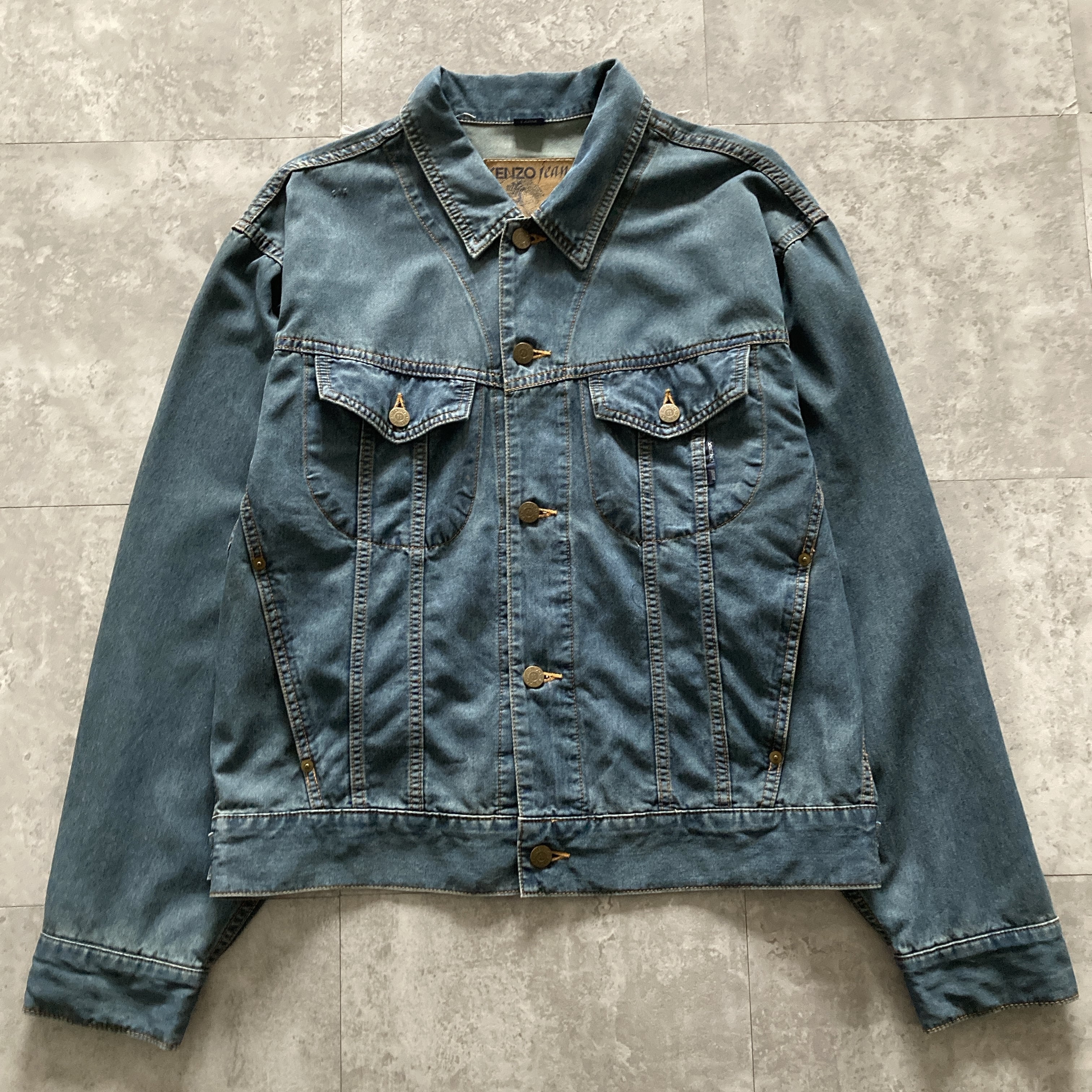 Size.L】90's KENZO jeans ケンゾー 日本製 JAPAN製 葛飾北斎タグ