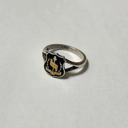 Vintage Enamel Sterling School Ring