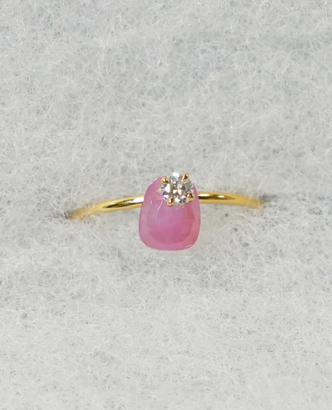 (SV)Thalatta stone ring Ruby×Moissanite