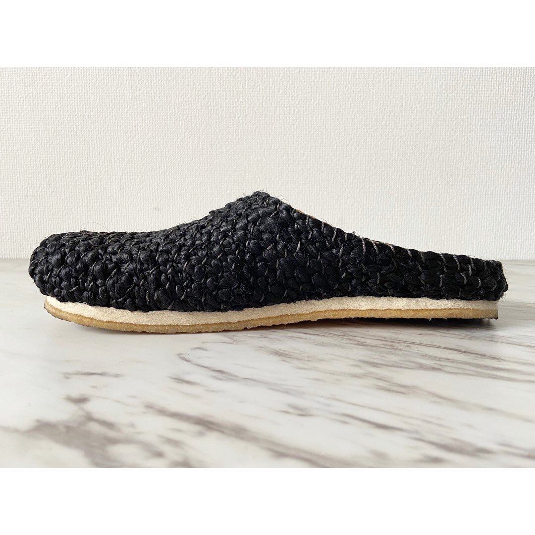 Pla TRAMUNTANA hand made black jute mule sandal | protocol