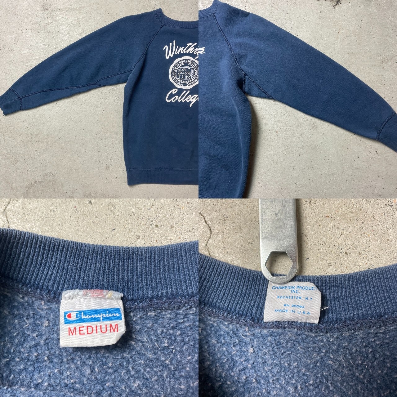 70年代 USA製 Champion チャンピオン 初期 バータグ スウェットシャツ 
