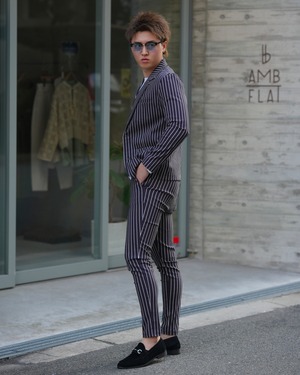 BELINDA STRIPE PANTS BLACK【BEL25-001B】