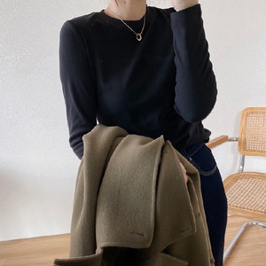 ラウンドネック スリム 長袖 ロンT レディース トップス カットソー プルオーバー インナー ミディアム ラウンドネック 細身 ふわふわ 伸縮性 かわいい 大人可愛い きれいめ シンプル カジュアル おしゃれ ベーシック 無地 春 秋 冬 ママ 通勤 学生 学校 通学 デート お出かけ 旅行 公園 女子会 休日 重ね着 韓国 オルチャン 暖かい 普段使い 着回し M L XL 2XL 白 ホワイト 黒 ブラック 紫 ダークグレー ブルー 緑 グリーン コーヒーブラウン ローズレッド ライトカーキ