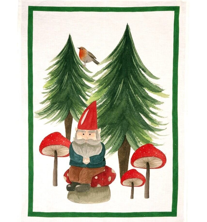 クリスマスリネンキッチンクロス ジョリーエルフ ヴェルデ