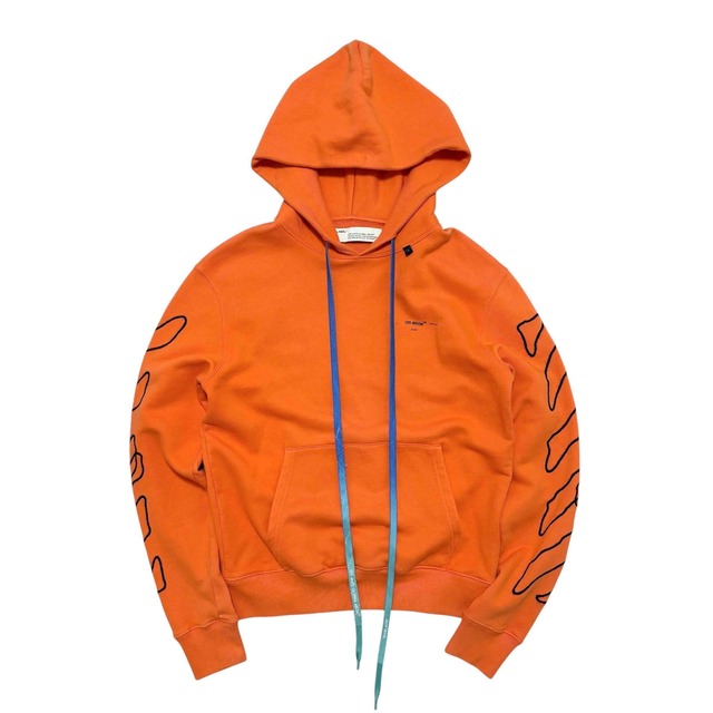 古着 オフホワイト プルオーバーパーカー クリーニング済み OFF-WHITE ABSTRACT ARROWS SLIM HOODメンズS-M